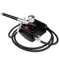 Kit aérographe professionnel portable double action à alimentation par gravité avec compresseur d'air pour maquillage, pâtisserie, nail art, modélisme et barbier