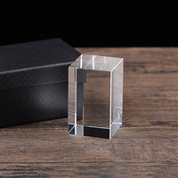 Vente en gros de blocs de cristal K9 vierges, compatibles avec les machines XTool UV, gravure au laser, cube en verre 3D avec boîte cadeau noire