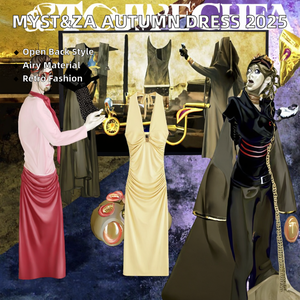 <span class=keywords><strong>MYST</strong></span> & ZA 2025 Robe Vintage pour Femmes Printemps Mode Sexy Dos Nu Col Licou Sans Manches Tempérament Robe Volants Nouveau - Product Image 2