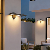Applique murale LED extérieure en alliage d'aluminium, étanche IP65, blanc chaud, noir ou gris, à économie d'énergie et longue durée de vie