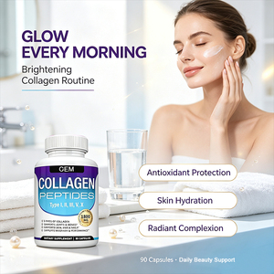 Cápsulas AURA 90, Péptidos de Colágeno Hidrolizado Tipo I, II, III, V y X con Vitamina C y Ácido Hialurónico para una Piel Radiante - Product Image 3