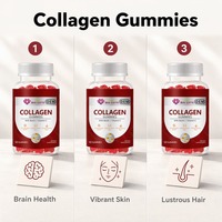 Compléments de collagène RUNXIN, L-glutathion, vitamine C, bonbons gélifiés 200g pour éclaircir la peau, un aspect plus jeune, soutien immunitaire, 60/gélifiés par flacon