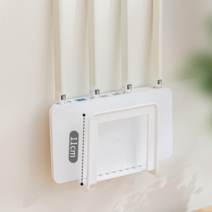 <b>Router</b> Wall Mount Storage <b>Box</b> White No Drilling Required 1 Layer Rectangle Office Organizer Wall Storage Bracket - Product Image 1