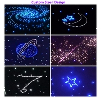 Plafond suspendu Qinsound avec éclairage LED, panneaux de plafond en fibre de polyester, éclairage en fibre optique, dalles de plafond étoilé pour KTV, théâtre
