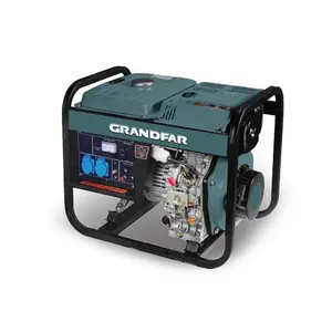 GRANDFAR Generador diésel portátil de 3 kVA de un solo cilindro de 4 tiempos súper silencioso de tipo abierto con interruptor de transferencia automática