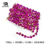 Chaîne de strass 3D multi-styles à dos plat, garniture colorée en verre à coudre pour robes de danse, chaussures, ceintures, sacs