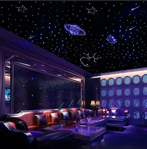 Sky Starry Ceiling Lighting Fiber Optic Light With Flashing Meteor Twinkling Stars RGBW LED To Star Ceiling Panels