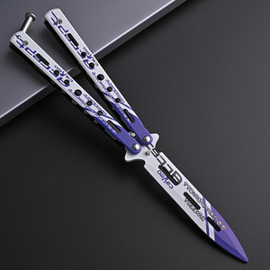 Navaja de Mariposa Plegable Clásica de <span class=keywords><strong>CSGO</strong></span>, Sin Filo, para Práctica de Defensa Personal, Juguete de Acero, Artículo de Colección - Product Image 3