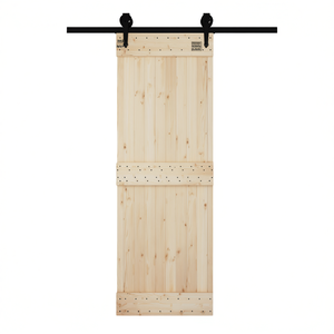 Puerta Corredera de Madera de Pino Maciza Narvik de 31.5x82.7 Pulgadas, Sin Acabado, Estilo Rústico para Interiores - Product Image 1