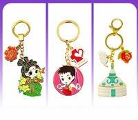 Porte-clés en PVC souple personnalisé, figurine de dessin animé 3D, pendentif en silicone avec logo IP d'entreprise, modèle sur mesure