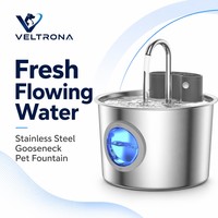 Fuente de Agua para Mascotas de Acero Inoxidable al por Mayor, Dispensador de Agua Automático Circular Redondo para Perros y Gatos