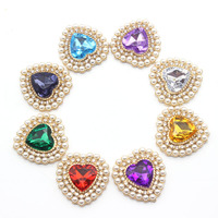 Mode bricolage bijoux accessoires argent alliage plaque coeur perle fleur coquille cheveux arcs pour sacs chapeaux décoration inclus
