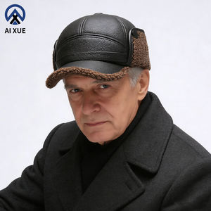 Cappello Invernale Caldo di Alta Qualità per Anziani, Berretto in Pelliccia con Pelliccia Spessa Antivento in Pelle, Cappellino da Baseball per Uomo - Product Image 1