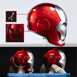 Casque de Moto <span class=keywords><strong>Iron</strong></span> <span class=keywords><strong>Man</strong></span> Électrique E1 2025 Vente Chaude avec Commande Vocale Jarvis et Ouverture/Fermeture en Anglais & Chinois - Product Image 4