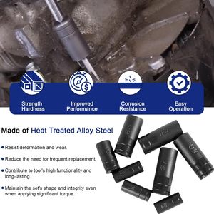 YJ-TT-0012 <strong>Tap</strong> <strong>Socket</strong> <strong>Set</strong> 1/4" &amp; 3/8" Drive Fractional MCTI Standard NPT &amp; Metric <strong>Taps</strong> up to 1/2" &amp; 12mm 8-Piece - Product Image 5