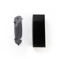 Couteau Pliant Personnalisable Bochen avec Revêtement Noir, Manche en Plastique OEM, Tactique, Survie, Extérieur, et Boîte EVA Disponible