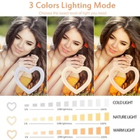 Kit Anneau Lumineux Selfie CYKE 10 Pouces Cœur avec Trépied pour Vidéo, Vlogging et Photographie LED RGB pour YouTube JM26