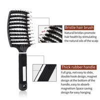 Brosse démêlante incurvée ventilée GlamorDove avec logo personnalisé, pour cheveux secs et humides, outil de massage capillaire pour salon de coiffure