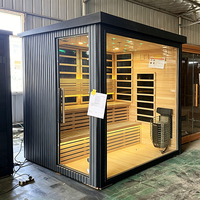 Maßgefertigte Outdoor-Holzsauna aus Hemlock-Massivholz, Garten-Trockensauna für Familiennutzung