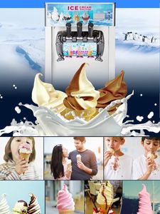 Machine à glaces molles commerciale 3 saveurs, machine à gelato et yaourt glacé pour café, restaurant, boutique - Product Image 5