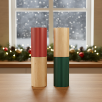 Juego de Molinillos de Sal y Pimienta de Madera, Regalo de Navidad 2026, Ecológico, Manual, para Cocina