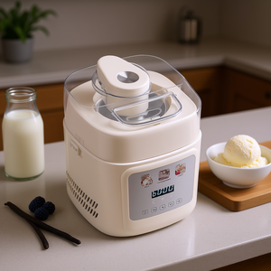 Máquina automática para hacer helados de 1 cuarto de galón con compresor incorporado, no requiere previa congelación, electrodoméstico de cocina de plástico eléctrico - Product Image 2