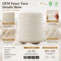 Eco-friendly Recycled Polyester Wool Nylon Blended Fancy Yarn 1/4.2NM Fluffy Faux Alpaca Long Pile Yarn for Winter Knitted Coat