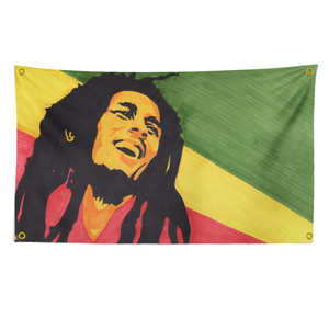 Bandera de Poliéster Resistente Marley, Decoración para Interiores y Exteriores para Amantes de la Música <span class=keywords><strong>Reggae</strong></span>, 3x5 pies - Product Image 1