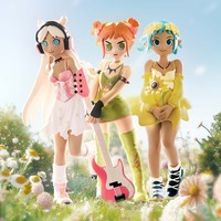 Figurines d'action Popmart Peach Riot Punk Fairy Series en PVC, lot de 12 boîtes, 100 % authentiques, échelle 1/100, guitare personnalisée, jouets tendance, mystère