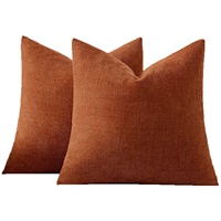 Housse de coussin personnalisable de forme carrée, style vintage, couleur unie, chenille, motif bambou tridimensionnel, fermeture éclair invisible