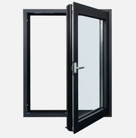 Fenêtres en aluminium à double vitrage inclinable et tournant anti-pluie personnalisées du fabricant Style pivotant à ouverture vers l'intérieur avec rideau à persiennes