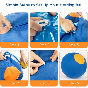 Palla da Pastore <span class=keywords><strong>Jolly</strong></span> Dog Blu Personalizzata da 18'' in PVC Resistente, Giocattolo Sportivo per Cani Australiani e Tedeschi, Ecologico e Moderno - Product Image 3