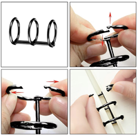 Clips de Bronce Electrochapado de Tres Orificios para Calendarios de Escritorio (Tamaños 15/20/25/30mm) para Encuadernación de Cuadernos y Hojas Sueltas