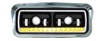 Ensemble de phares LED classiques à large plage de tension, chromés, homologués DOT SAE pour camions lourds Peterbilt 379