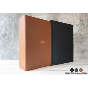 <span class=keywords><strong>Classeur</strong></span> à levier en cuir PU fait main de haute qualité <span class=keywords><strong>A4</strong></span> avec boîte <span class=keywords><strong>rigide</strong></span> – Organiseur de documents de bureau premium marron - Product Image 6
