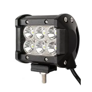 4 "18W LED İş işık sürüş lambası motosiklet traktör tekne Off Road 4WD 4x4 SUV ATV nokta sel Offroad 12V 24V sis çalışma ışığı