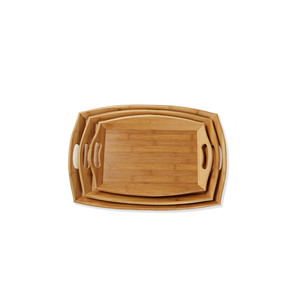 Bamboo Serving <b>Tray</b> Set <b>Large</b> Rectangular With Handles For Tea Ceremony Hotel Use - Product Image 2