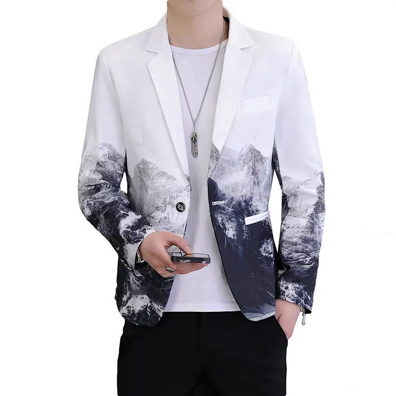 Korean version of the slim suit men's jacket spring and autumn new trend casual handsome single suit jacket men's suit