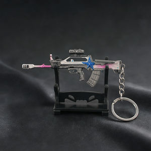 Portachiavi Mini Pistola Delta Force HawkOps 9CM in Lega di Zinco, Ciondolo in Metallo QBZ95-1 Iron Will, Decorazione Figurina - Product Image 6