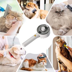 USB ricaricabile <span class=keywords><strong>Pet</strong></span> spazzola pulizia a vapore cane gatto peli di spargimento pettine antistatico con funzione di spruzzatura spazzola per la toelettatura - Product Image 2
