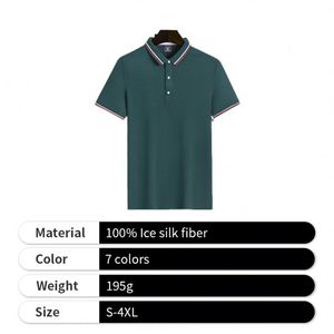 Polo en soie glacée d'été de haute qualité pour hommes et femmes, personnalisable, en promotion - Product Image 4
