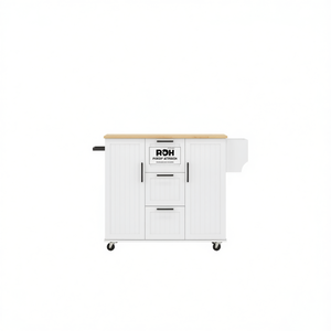 Chariot de cuisine Roh 100x80x32cm, armoire de rangement roulante en bois, design moderne, organisation intelligente, utilisation multifonctionnelle en cuisine - Product Image 1