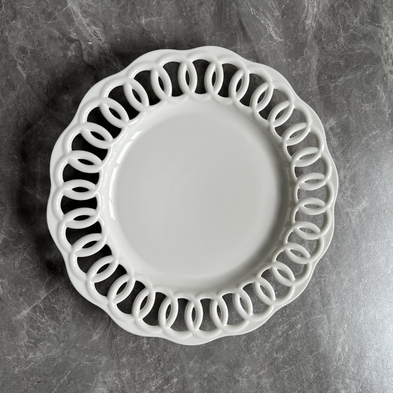 Plaque plate ronde creuse de 12 pouces
