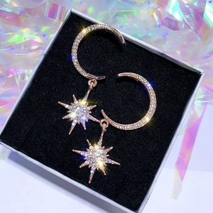 Hot Selling Bohemian Fashion <strong>Handmade</strong> Moon Star rainbow Planet Pendants Silver and Gold <strong>Earrings</strong> for Female and Girls - Product Image 3