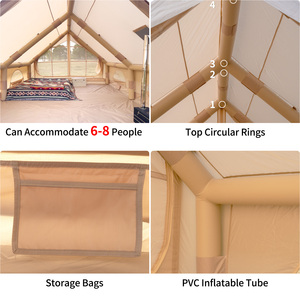 <span class=keywords><strong>Tente</strong></span> gonflable ultra-résistante Oxford 12 m², double porte latérale, coupe-vent, résistante à l'eau, grande <span class=keywords><strong>tente</strong></span> de camping familiale - Product Image 4