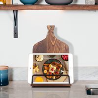 Support de livre de cuisine pour comptoir de cuisine, support de livre de recettes en bois réglable, support rustique pour iPad, cadeau de Thanksgiving, cadeau de Noël
