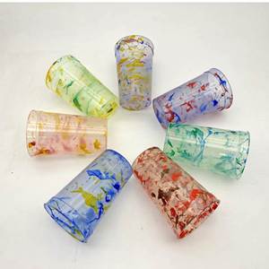 Gobelets en plastique carrés personnalisés promotionnels de 12 à 16 oz, motif marbré multicolore, décoloration, avec logo - Product Image 2