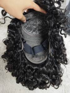 Promoción: Pelucas rizadas con flequillo tipo bob de $35, sin encaje, rizadas naturales, onduladas, de 14 pulgadas, de cabello humano, 200% de densidad, al por mayor. - Product Image 5