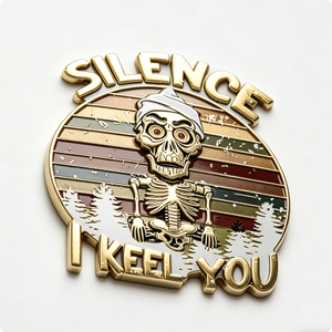 Pin de esmalte de aleación de zinc con diseño de esqueleto personalizado, estilo vintage retro atardecer, para insignia de esmalte duro 2D, para coleccionistas de Navidad y Pascua - Product Image 4