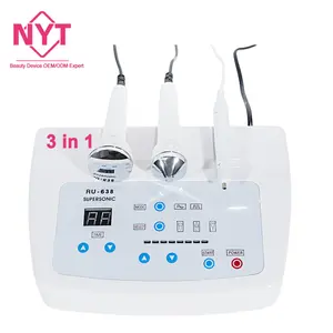 Guangzhou High Frequency Blackhead Acne Mole Remover Super Sonic Instrument 3 In 1 Ultrasonic Ru 638 Home Use Beauty Equipment